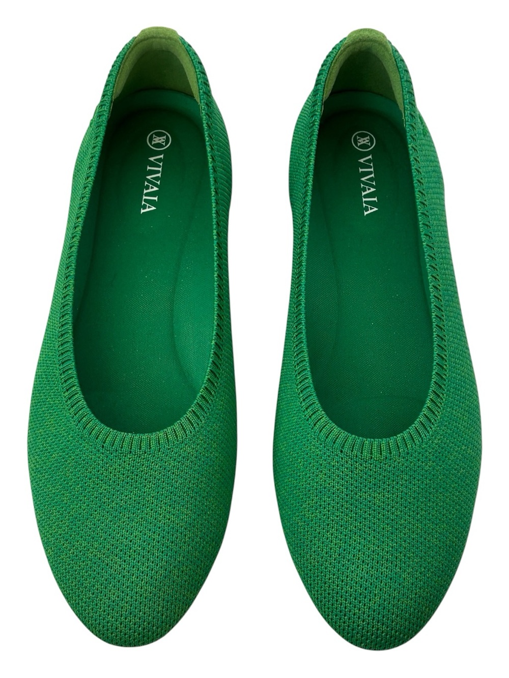 Vivaia Tamia 2.0 Almond Toe Green Ballet Flats 38